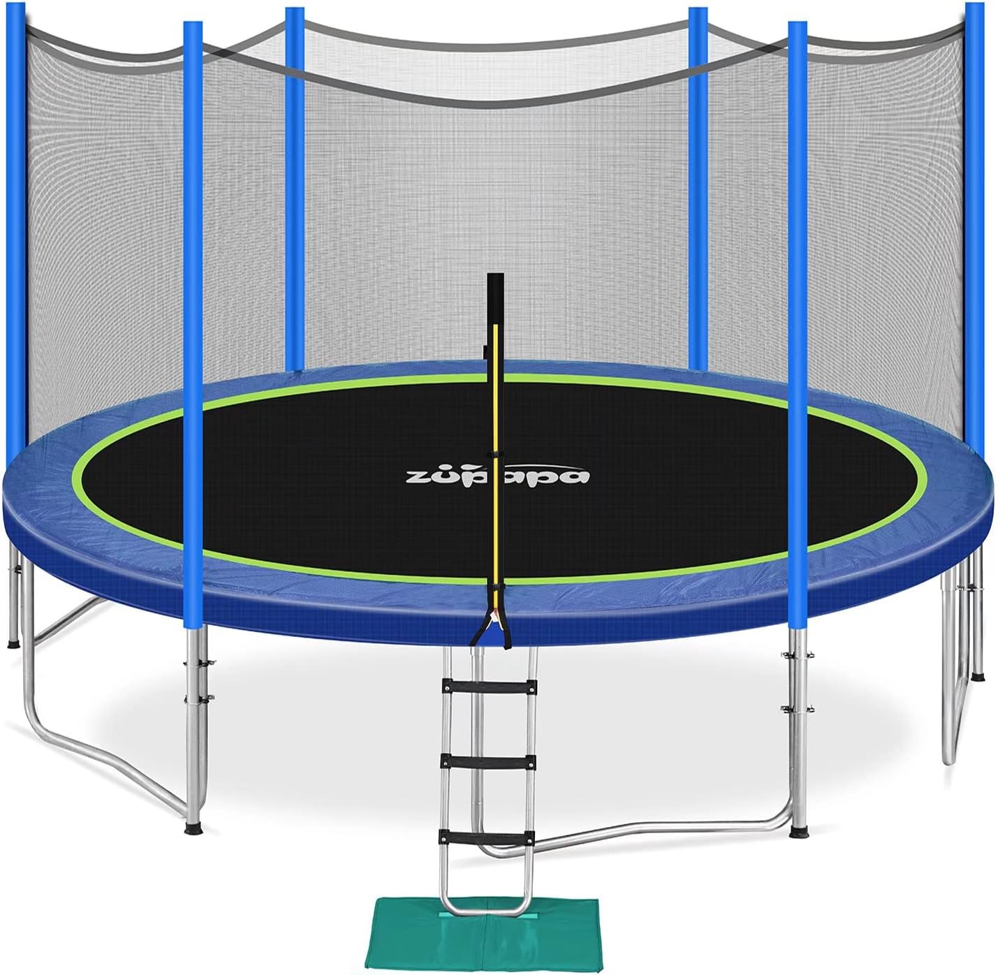 Zupapa 10 FT Trampoline for Kids with Safety Enclosure Net 330 lbs Weight Capacity