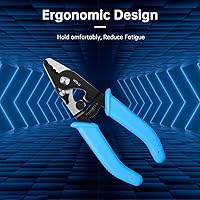 Vista 2 de Pelacables de fibra óptica VCFS-33, herramienta de pelado de fibra óptica de 3 orificios de puerto con mango de 6 pulgadas, llave hexagonal