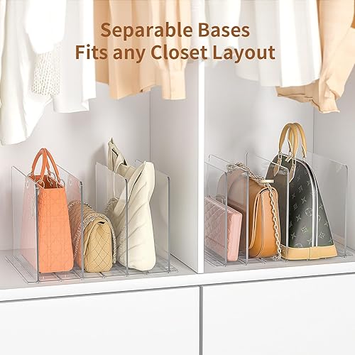 Miniatura 6 de GoMaihe Organizador de Bolsos y Monederos para Armario Estante de Almacenamiento Ajustable y Transparente para Bolsos - Separadores de Pochette de