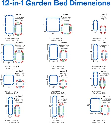 Miniatura 3 de Sunnotic Camas de jardín elevadas para exteriores, 8 x 4 x 1 pies, camas de jardín elevadas galvanizadas para verduras 12 en 1, kit de cama de