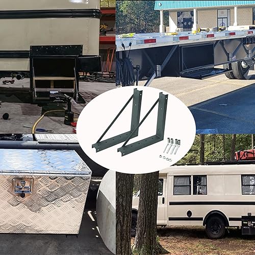 Miniatura 7 de LucaSng Soportes de montaje de acero formado soldado con pernos para caja de herramientas de caja de herramientas de caja de camiones, 8.27 x 11.8