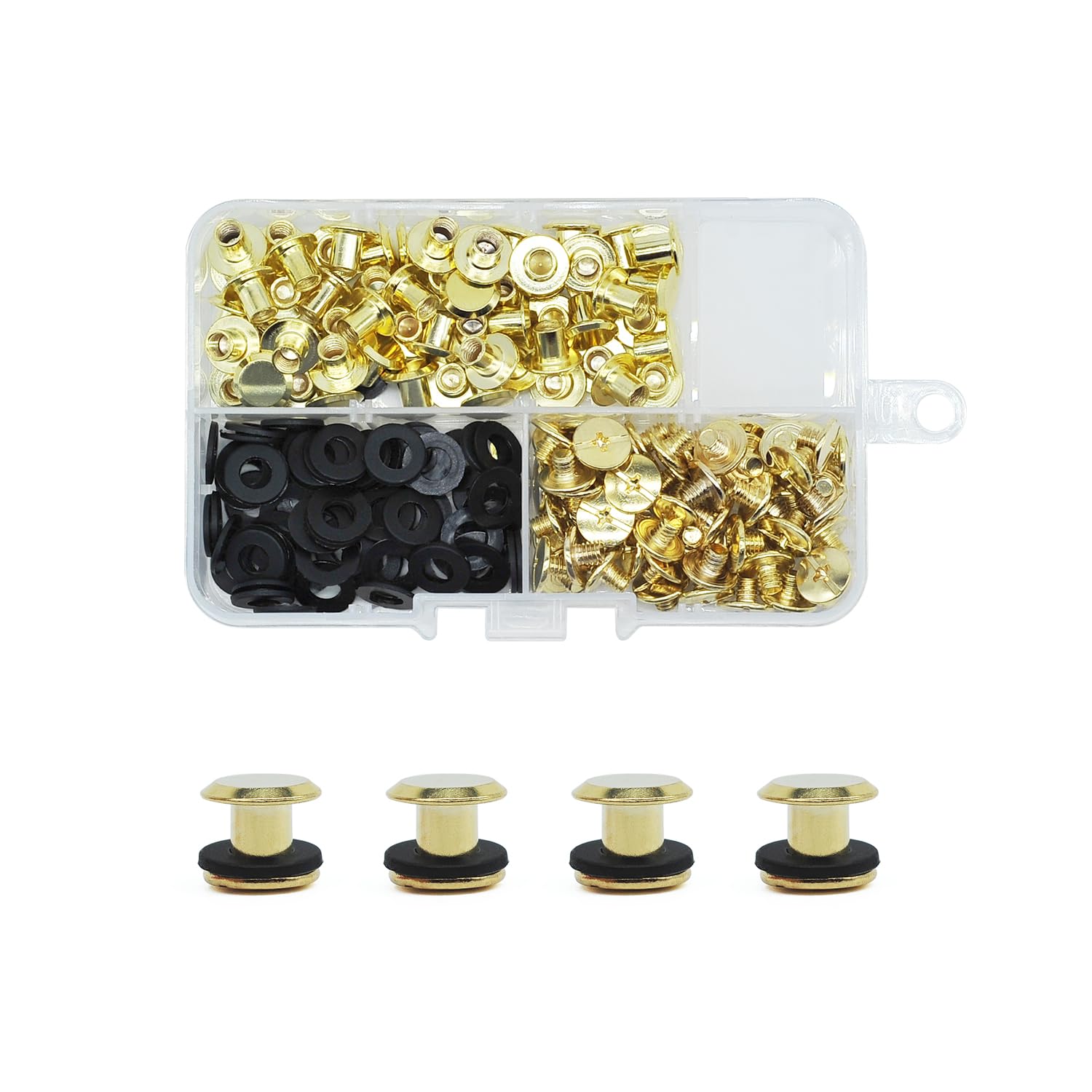 JJWNMLL Chicago Screw Posts, Rivet Chicago Binding Screws, Metal Rivet Replacement Repair for Bags, Collar, Harness, Luggage, Purse, Dog Lead, Backpack, Belt