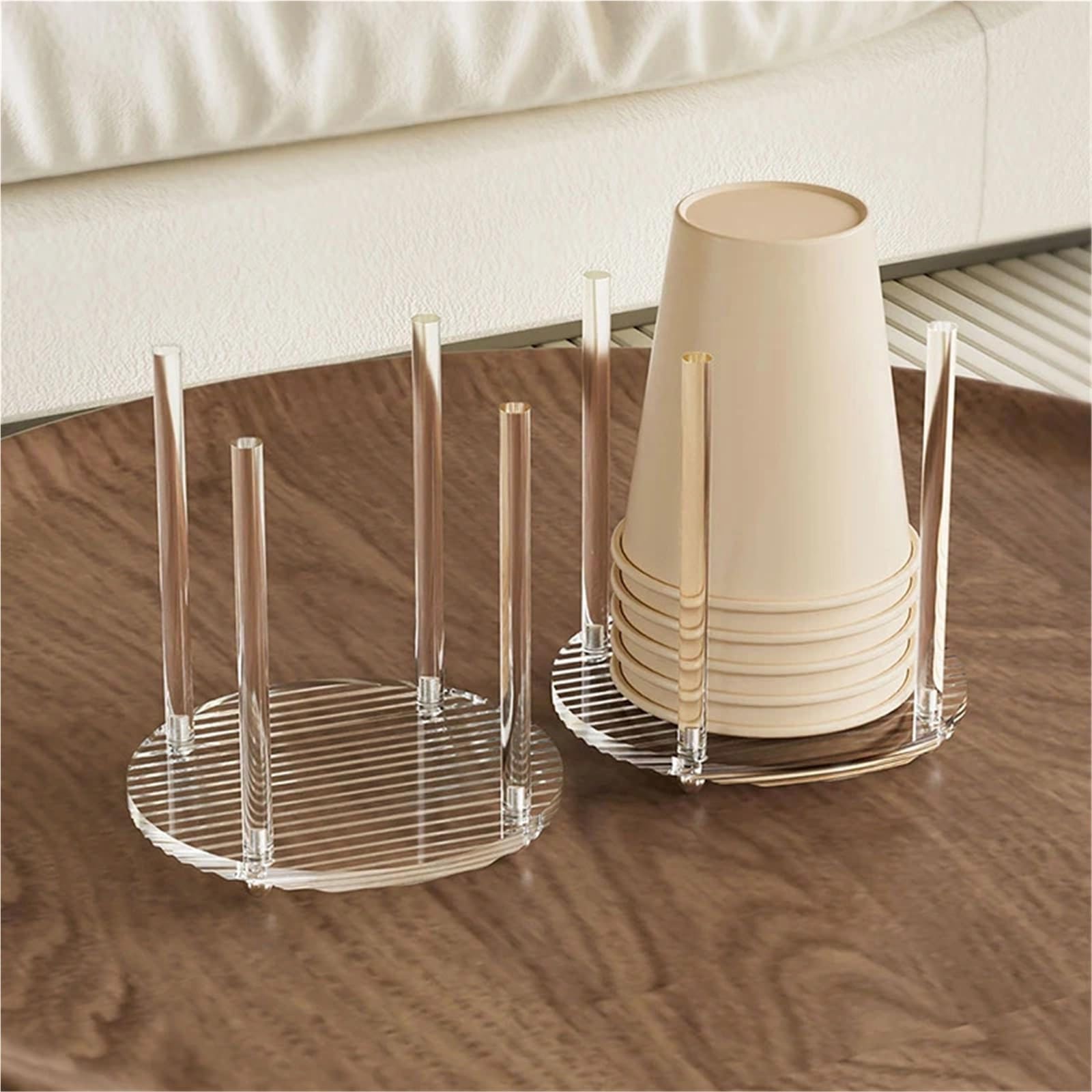 Portavasos De Papel Acrylic Transparent Paper Cup Holder Water Tea Cups Dispenser Rack Coffee Kitchen Storage Organization para Hogar(Color 2)