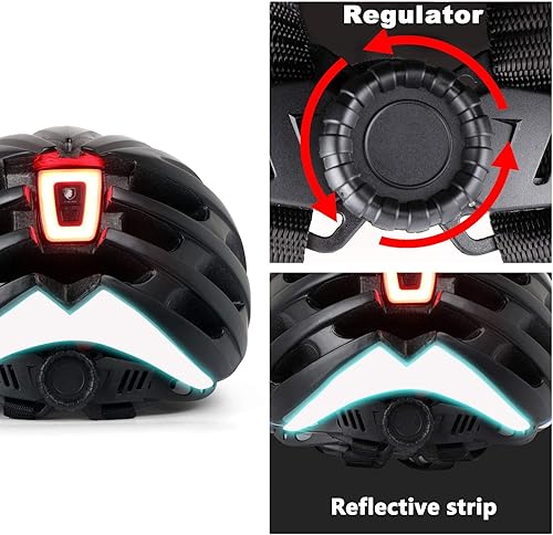 Miniatura 4 de Shinmax Casco de bicicleta con luz recargable USB y gafas magnéticas desmontables con protección UV, casco de bicicleta para hombres y mujeres,