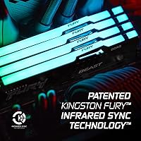 Vista 5 de Kingston Fury Beast - Memoria de escritorio RGB 32 GB (2 x 16 GB) 6400MT/s DDR5 CL32 AMD Expo Kit de 2 KF564C32BBEAK2-32