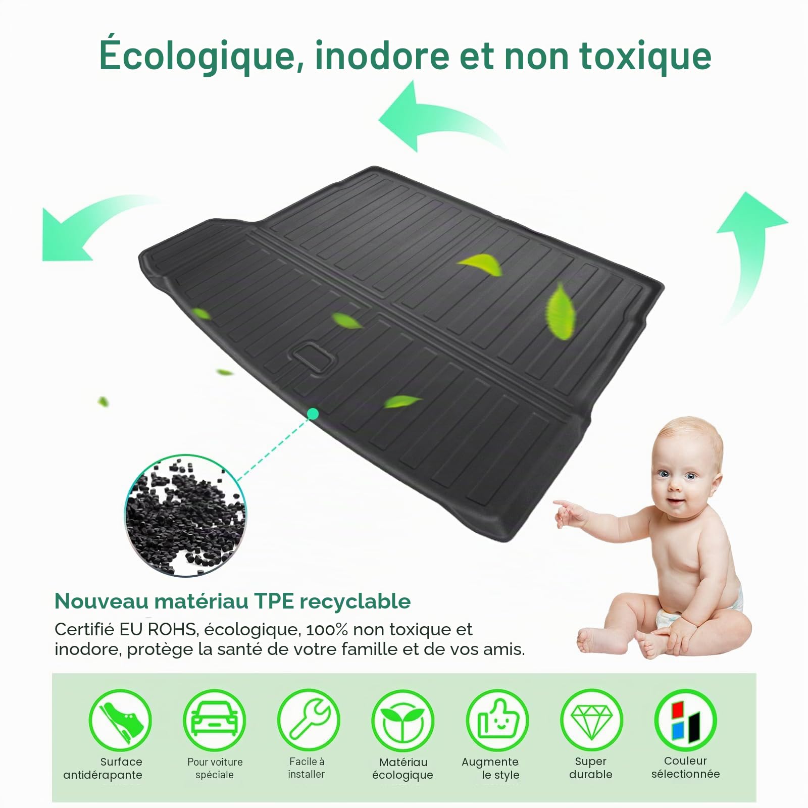 GAFAT Compatible avec BMW X3 G45 2025 2026 Tapis de Coffre, Facile à Plier, X3 2025 MHEV xDrive Tapis en TPE Toutes Saisons, Multifonction, Original Scan 3D Bord Haut, X3 G45 Accessoires [Pas PHEV]