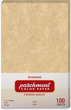 Aged 11 x 17" Size Stationery Parchment Colored Regular Papers, Big Ledger Color Paper | 1 Ream of 100 Sheets