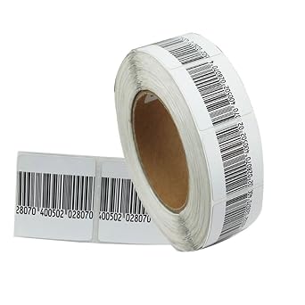 Box of 10000 Piece, EAS Security Checkpoint Compatible 8.2 MHz RF Adhesive Barcode Label, Alarming Security Label for EAS Anti Theft System 1.57inX1.57in