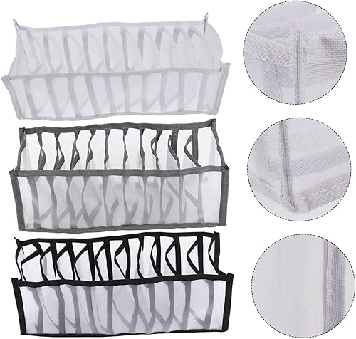 Miniatura 4 de DOITOOL 3 cajas de almacenamiento de calcetines apilables organizadores contenedores para el hogar, armario, aparador, calcetines, ropa interior,