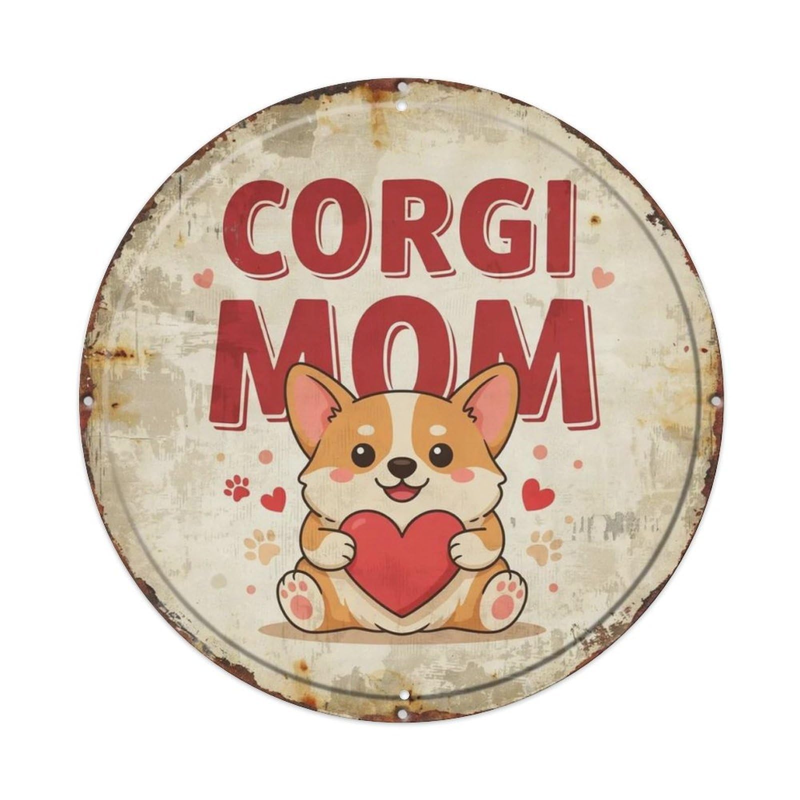 Corgi Mom Metal Tin Sign Plaque