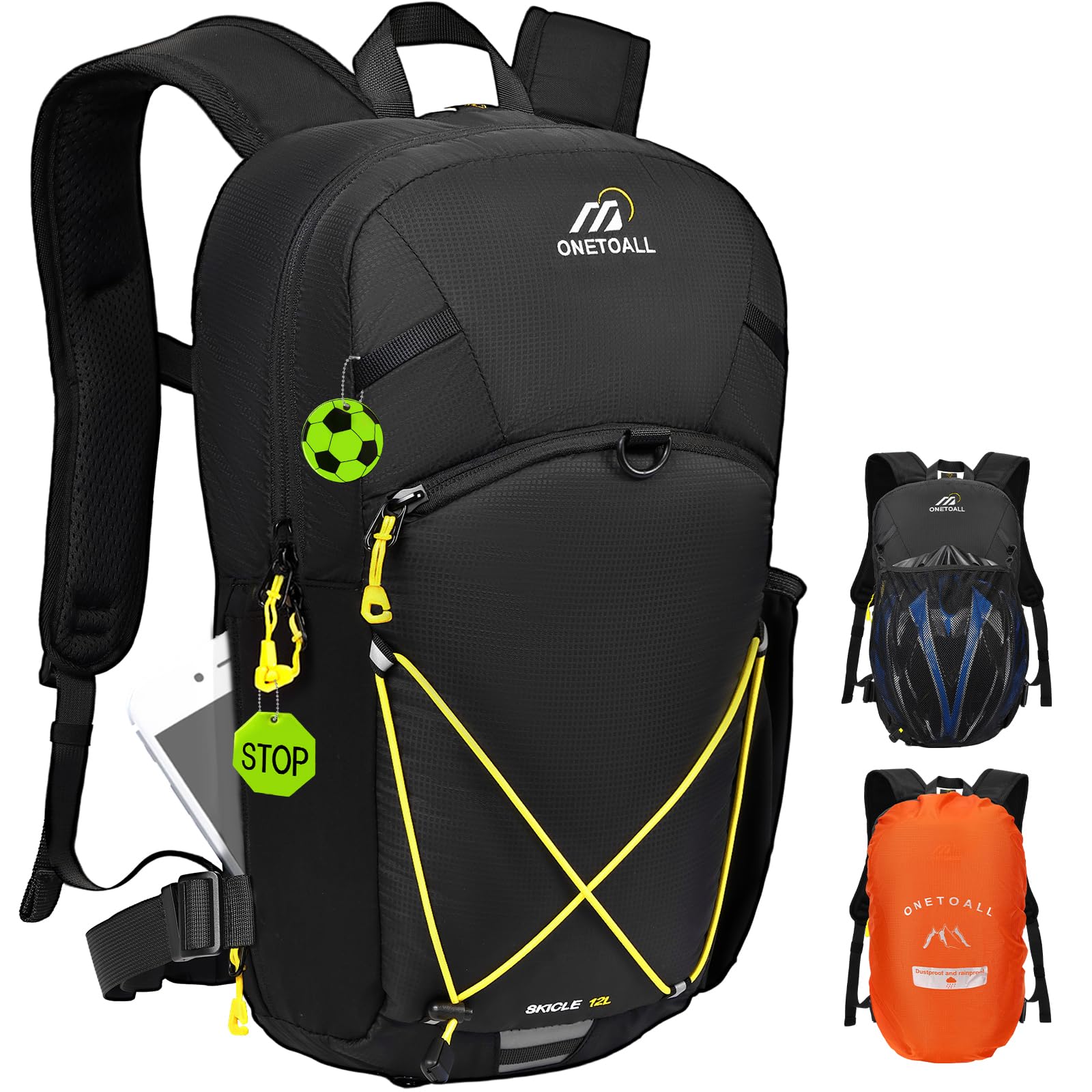 Zaino Antifurto per Bici da Uomo, Zaino da Escursionismo Donna Piccolo 12L, Zaini MTB con Cintura Rimovibile per Ciclismo, Viaggi Giornalieri, Pendolarismo