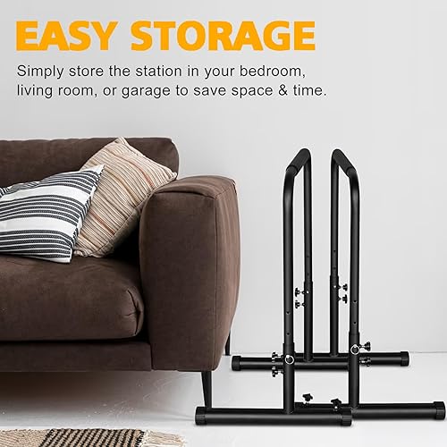 Miniatura 6 de Barra de inmersión ajustable, portátil, funcional, estación de soporte de inmersión para ejercicio, barras paralelas resistentes, equipo de