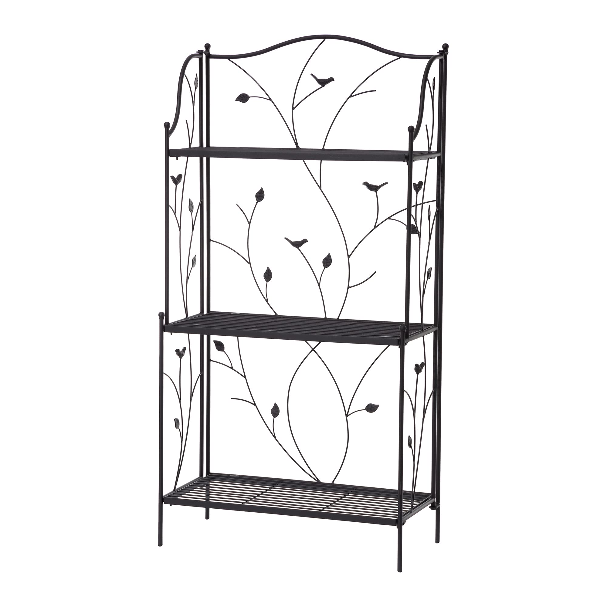 glitzhome Plant Stand Metal Rack 3 Tier Flower Pot Organizer Multiple Holder Shelf for Indoor Outdoor Garden, Black