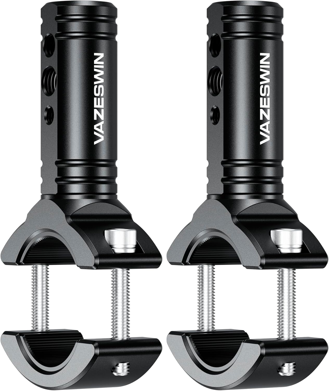 2PCS Solid Aluminium Alloy Light Bar Mounts for Spotlight Fog Light, Horizontal & Vertical Rotating Tube Clamp Mounting Brackets for 0.87"-1.65" Motorcycle ATV UTV Roll Bar