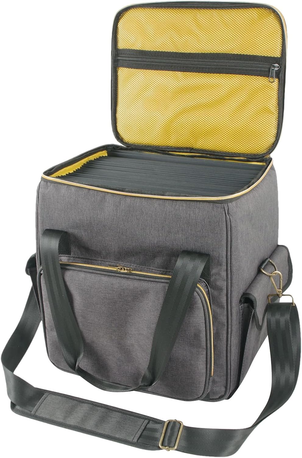 Record Holder Box - Media Carrying Case, Record Album Organizer | Album Protector Bag, Large Capacity CDs Bag, Albums Storage Carrying Bag, Record Storage Container for Travel Collection