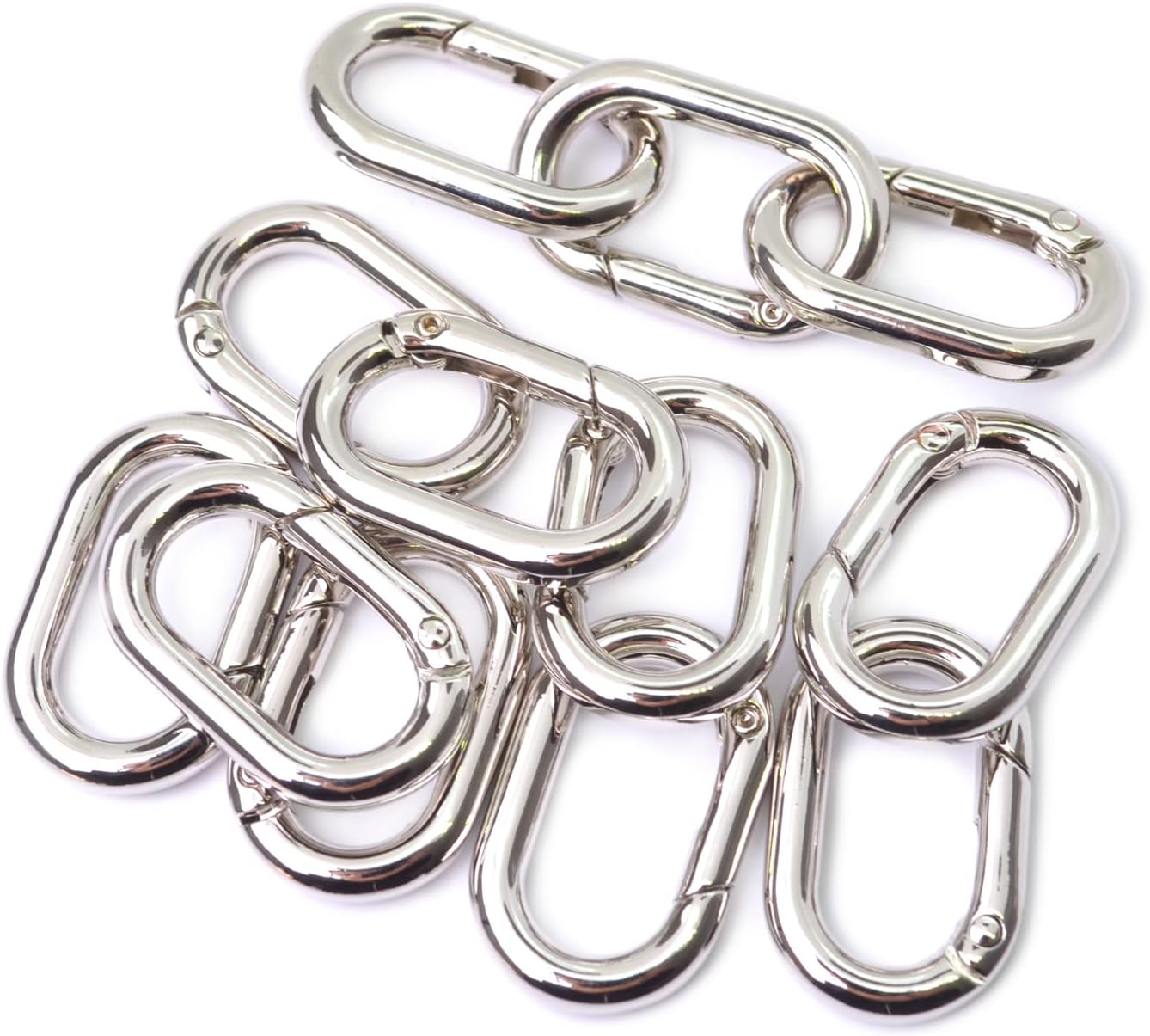 4pcs Carabiner Metal Spring Key Ring, Snap Hooks Clip, Keyring Buckle, Oval Ring for Bags, Purses BBC39 - Image 4