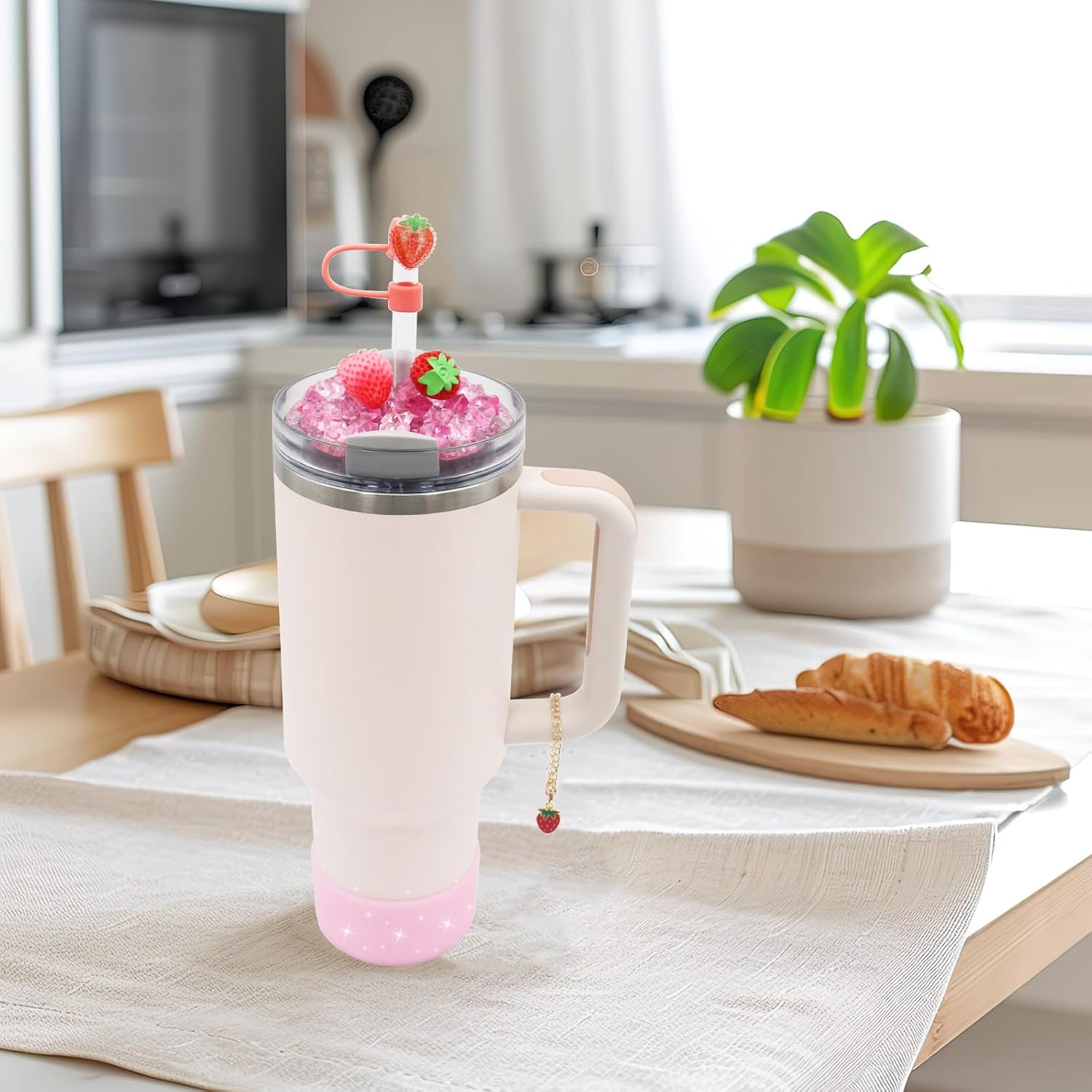 Strawberry Stanley Cup Lid Accessories Set, Lid Topper Decoration image 5