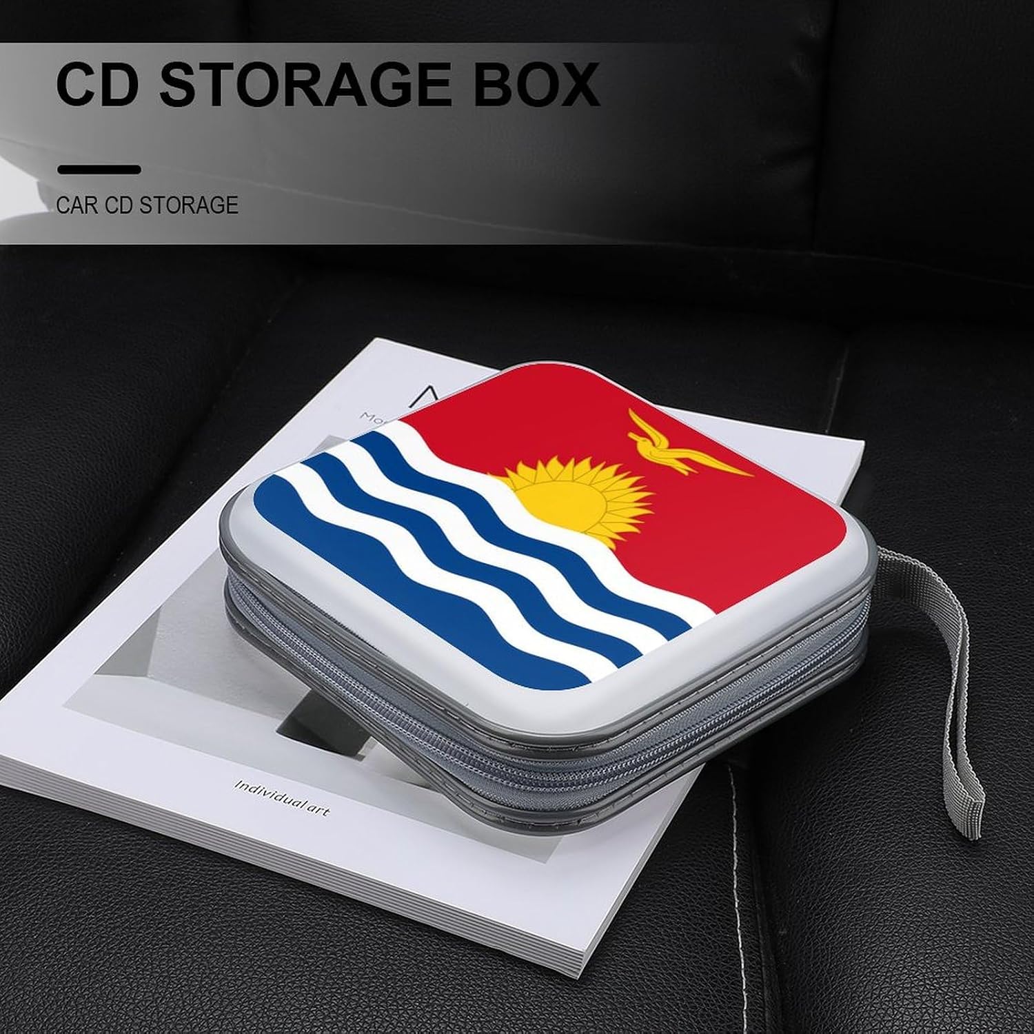 Kiribati Flag CD Case Portable DVD Storage Box CD Wallet Holder Binder Organizer for Car Home