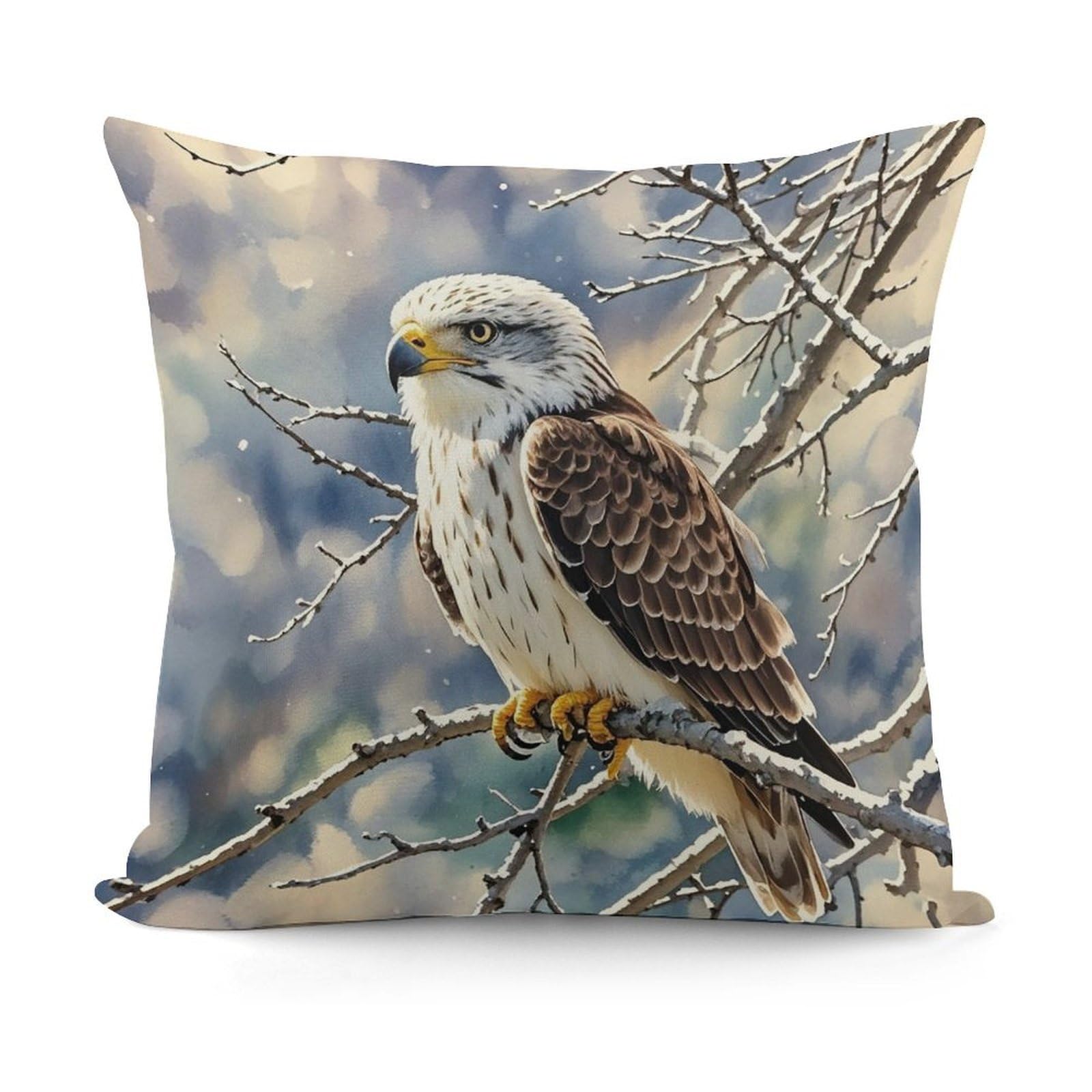 LZQPOEAS Hawk Throw Pillow Cover 18x18 in Breathable Square Pillow Case Cozy Soft Pillowcase Protector Fashion Modern Couch Cushion Case for Living Room Bed Sofa Decor