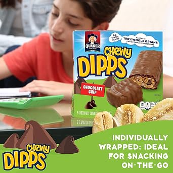 Quaker Chewy Dipps Chocolate Chip 24ct