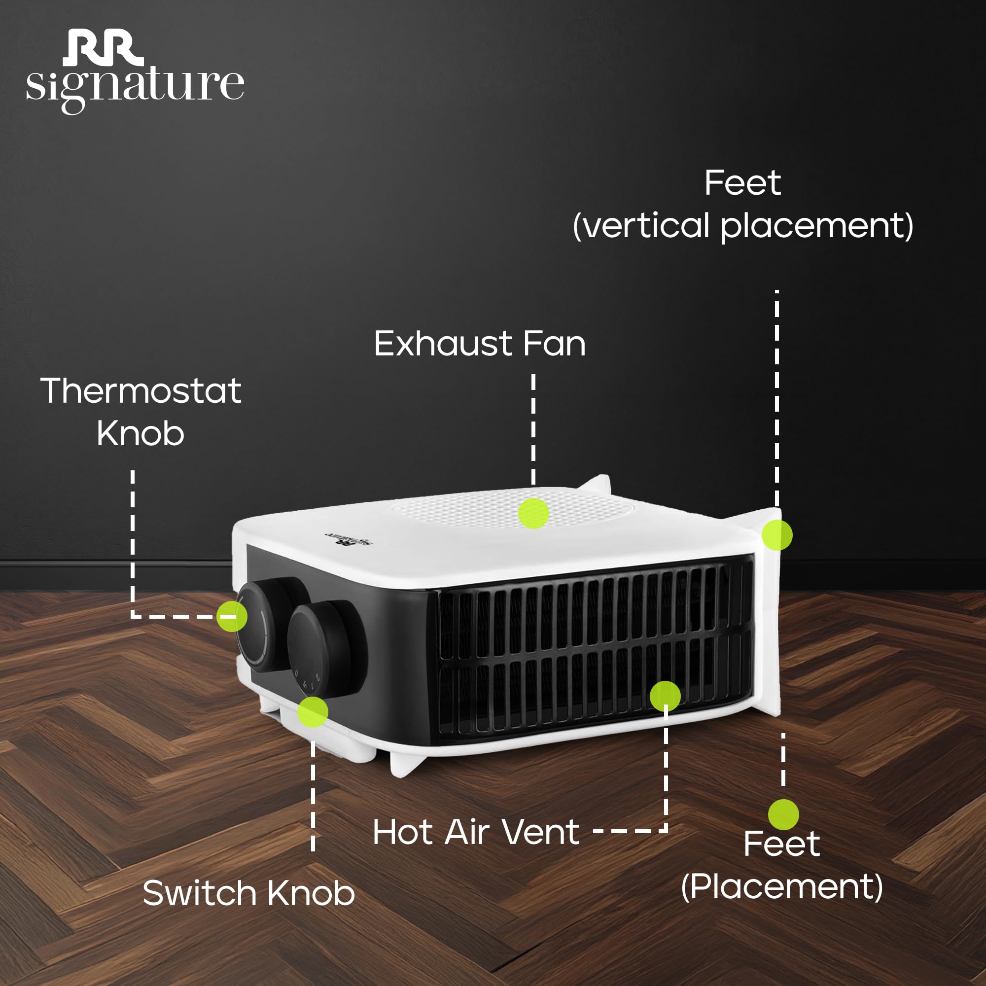 RR Signature WARMAXX Room Heater for Home | Dual Heating Mode (1000/2000 Watts) | Overheat Protection | Dual Placement | 5 Level Safety Protection | Electric Fan Heater for Winter | 2 Year Warranty