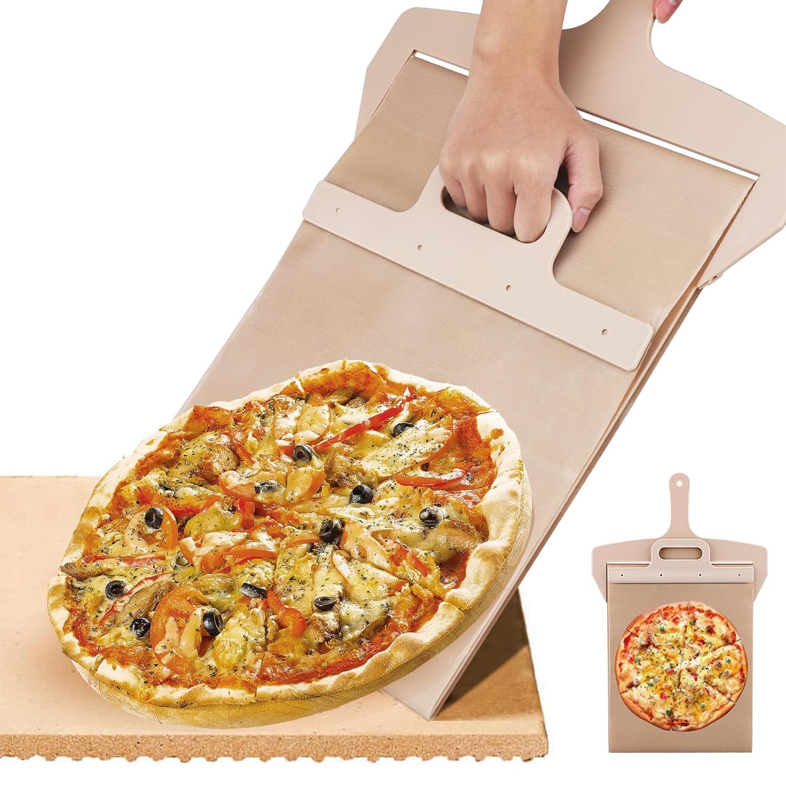 Pala per Pizza Scorrevole Sliding Pizza Peel, Pala Pizza Scorrevole, 30cm*58cm, Argento, Moderno