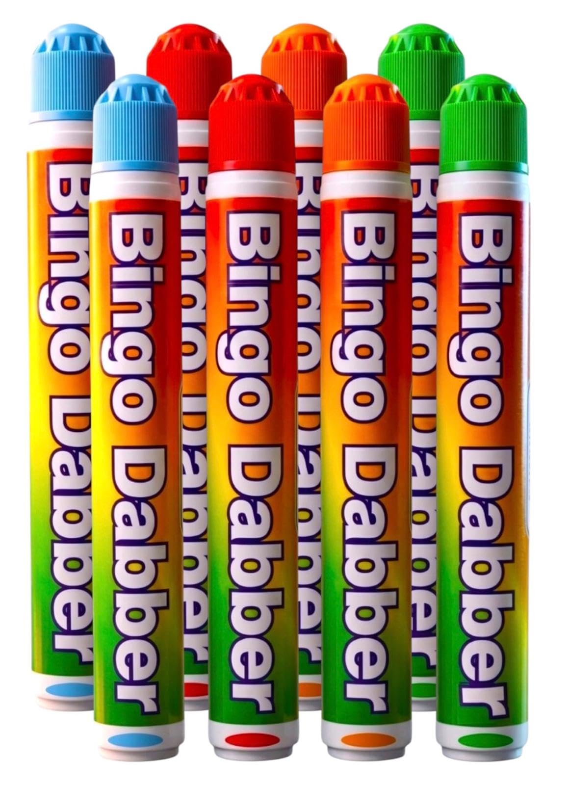 PaulStore Bingo Markers Dabbers Set – Mixed Colour Non-Drip Ink Pen with Classic Sponge Tip Nib, Fast Drying Dabbing Pens for Bingo Players