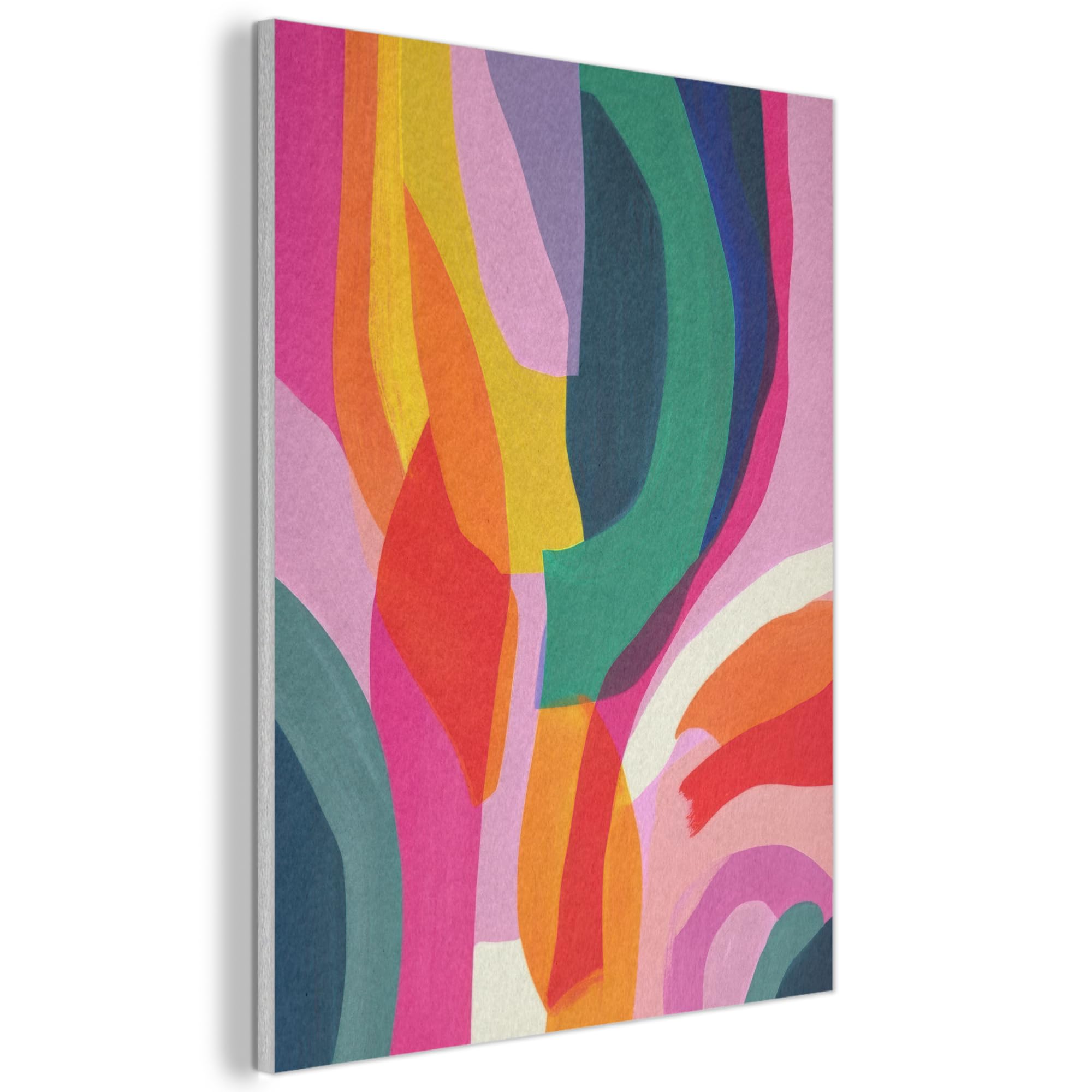 "MuchoWow© Pannelli Fonoassorbenti Parete Acustici 60x80 cm Insonorizzanti Pannello Fonoassorbente Design Isolante Acustico Fonoisolanti Insonorizzazione Stanza Forme - Ondulate - Astratte - Rosa bril
