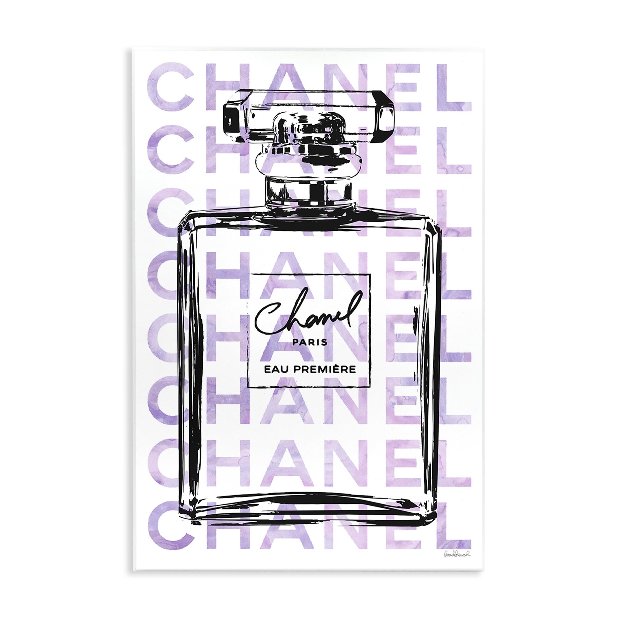 Stupell Industries Purple Glam Black Perfume Bottle Designer Cosmetic, Design By Amanda Greenwood