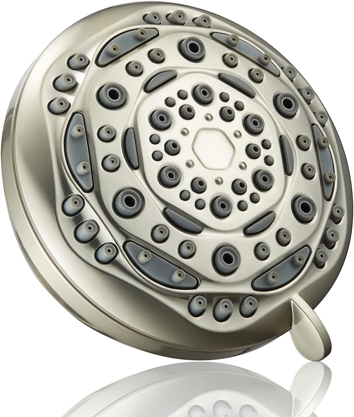 7-Function Luxury Shower Head, High Pressure Adjustable Shower Head with Massage Mist and Water Saving Mode for Low Flow Showers- Brushed Nickel