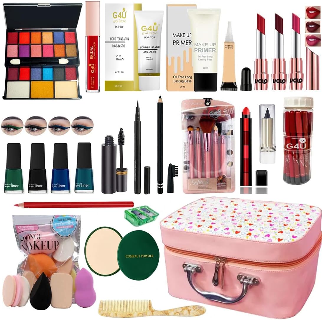 All In One Makeup Kit Set Of 36 Pcs (Red,Pink Maroon)