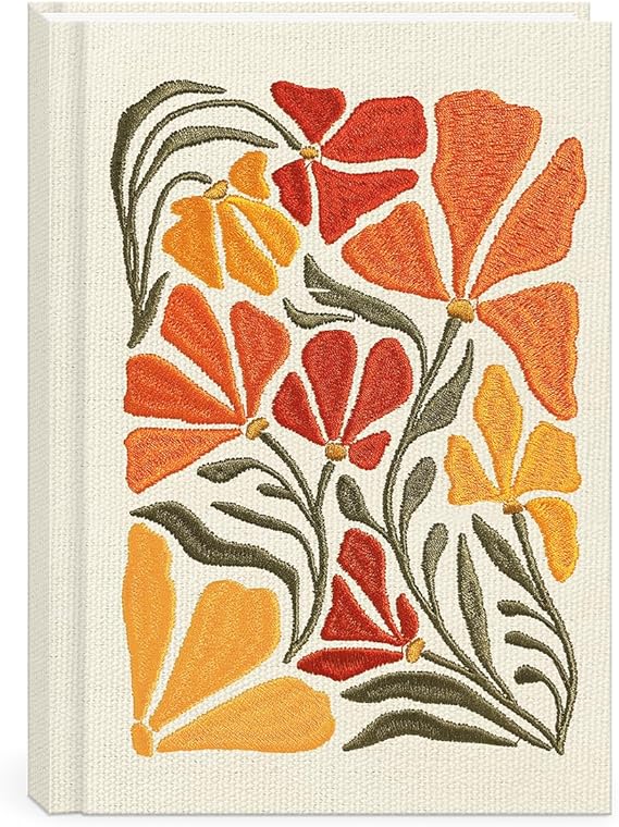 Flower Market Poppy Embroidered Fabric Journal (83289)