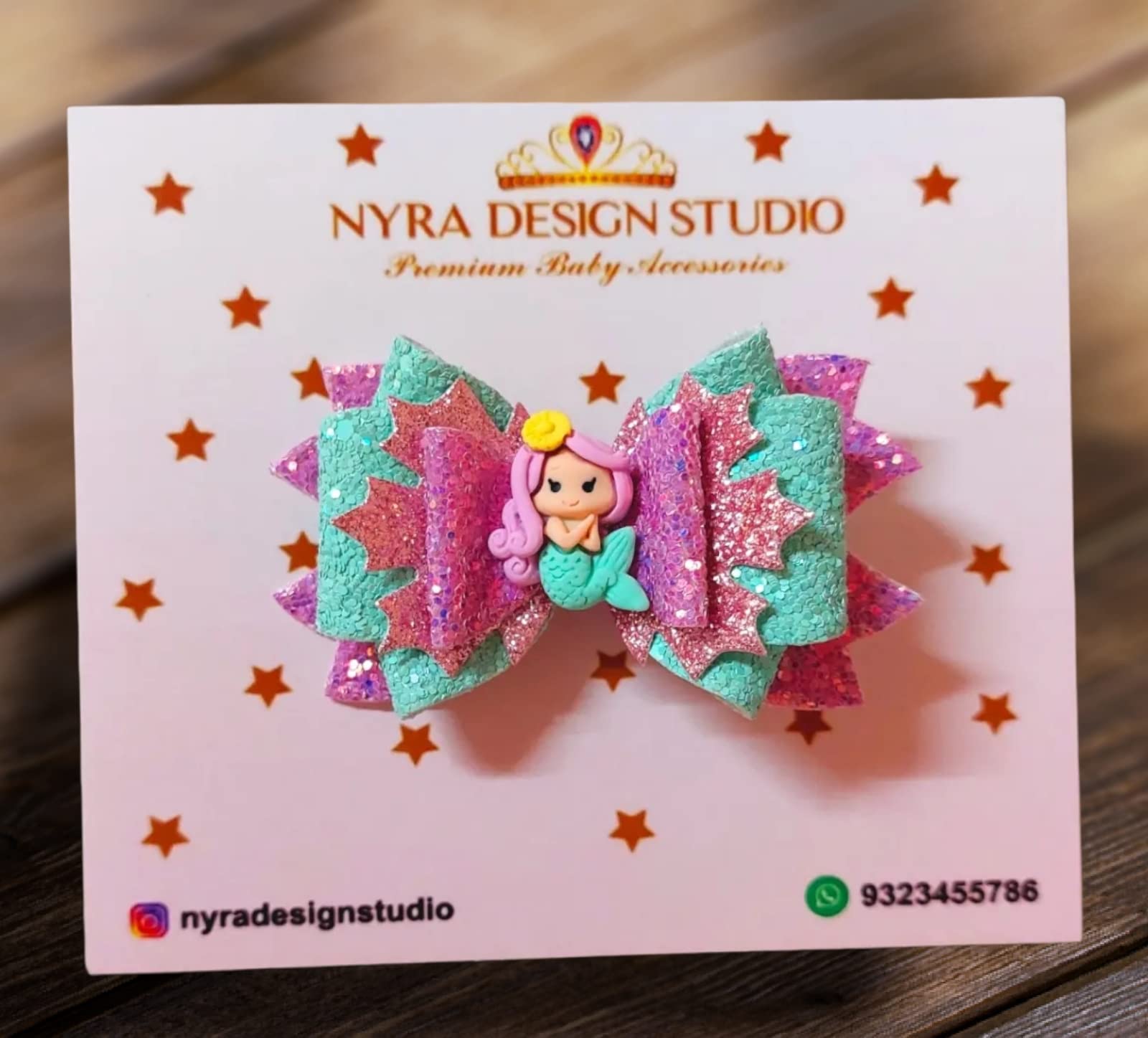 NYRA DESIGN STUDIO Mermaid Hair Accessories, Mermaid Theme hair clip,Mermaid hair bow , perfect for Mermaid Theme Party , Seagreen, purple,pink(pack of 1) (B0BVYTBKY4) Amazon Price History, Amazon Price Tracker