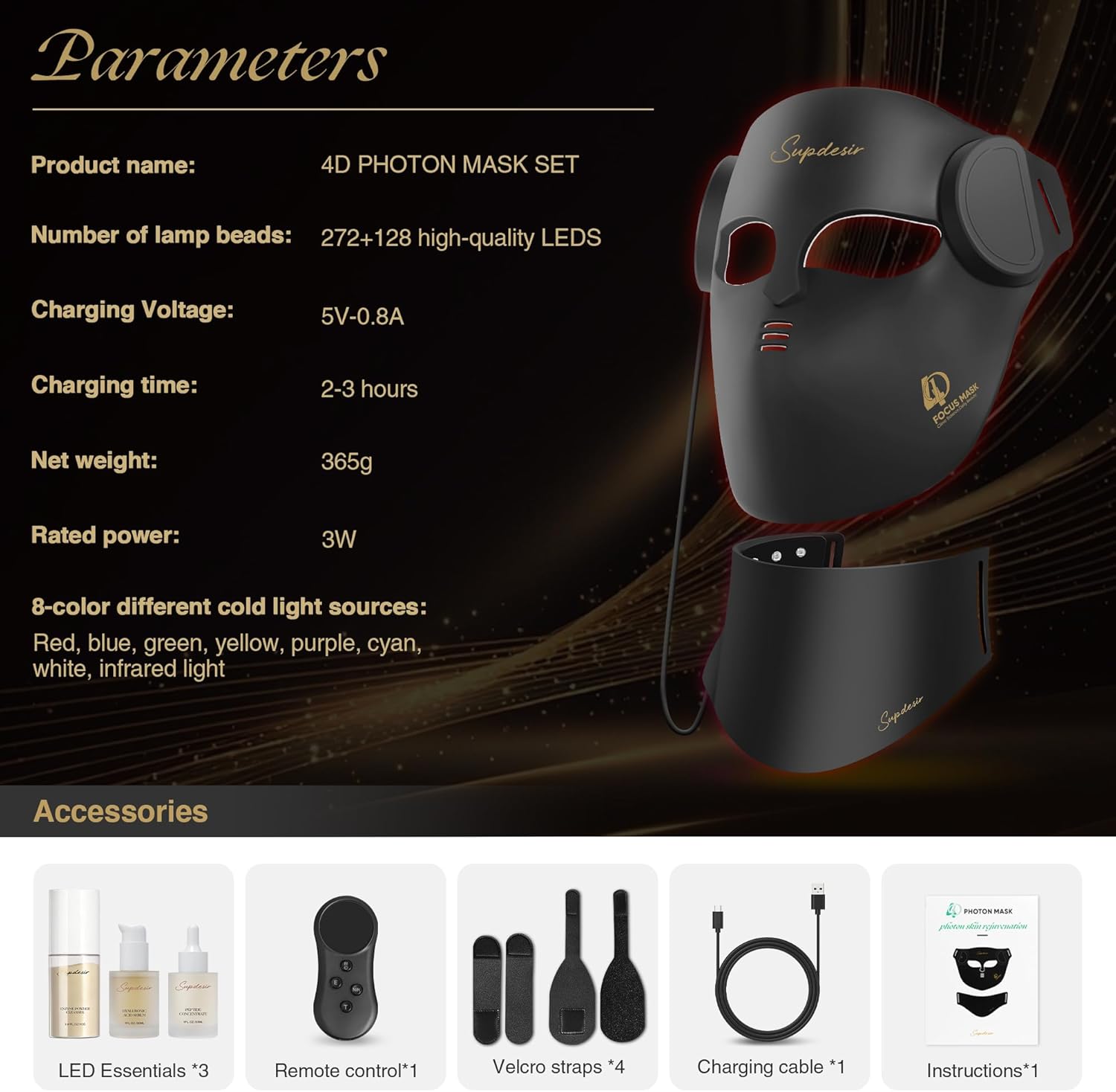 Red Light for Face and Neck, 7 Colors Facial Skin Care Tool for Home Use thumbnail