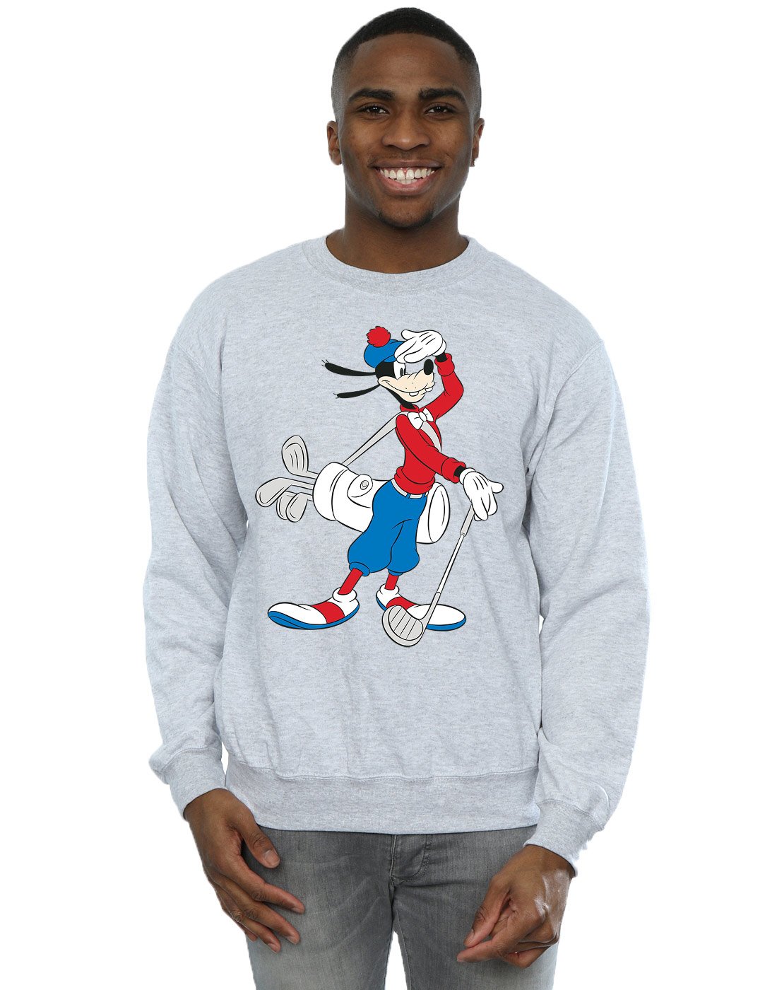 Disney Men's Goofy Golf Sweatshirt Large Sport Grey