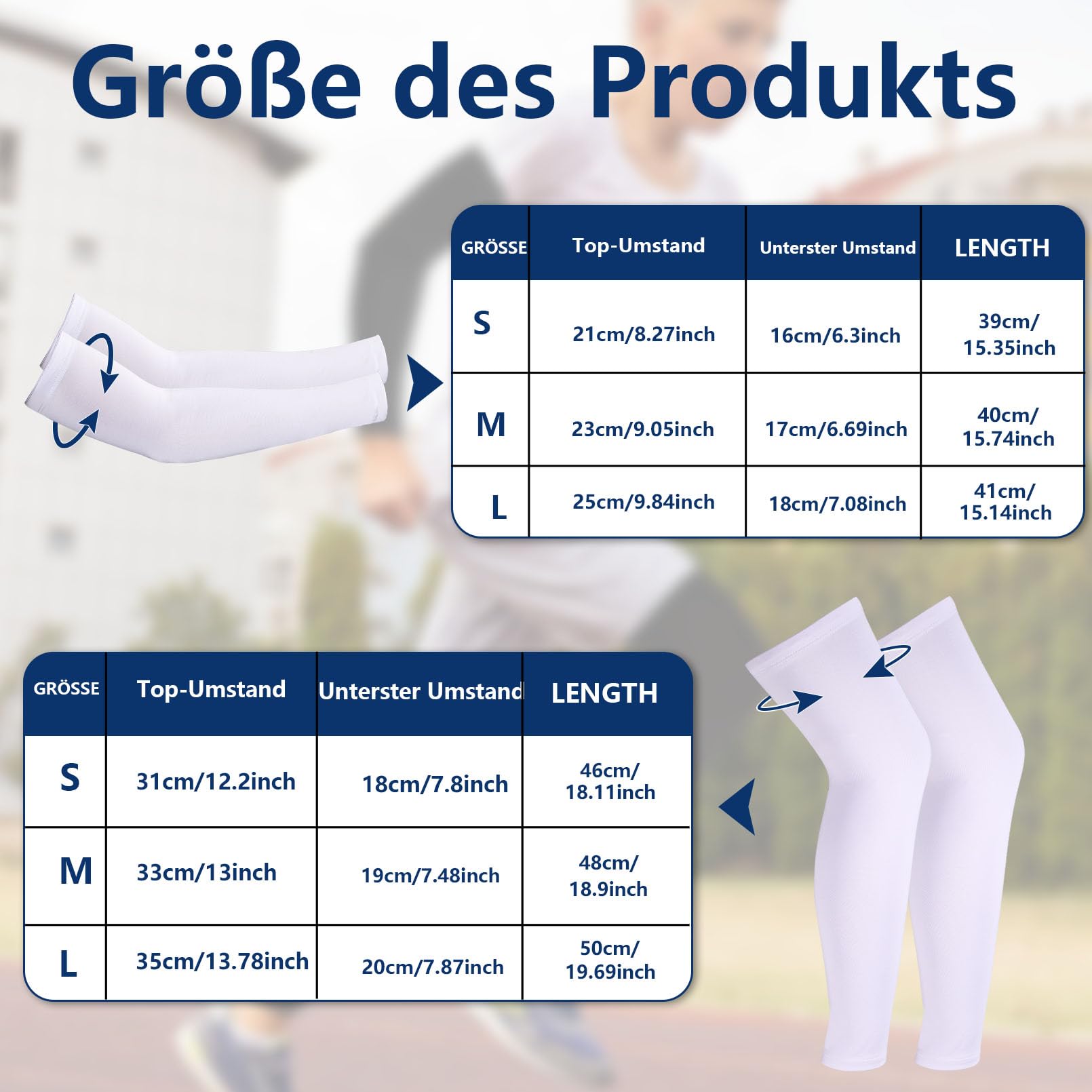 Lot de 2 paires de manchons de compression pour les bras et les jambes pour enfant + 2 paires de protection solaire, manchettes de compression pour garçons et filles, cyclisme, course
