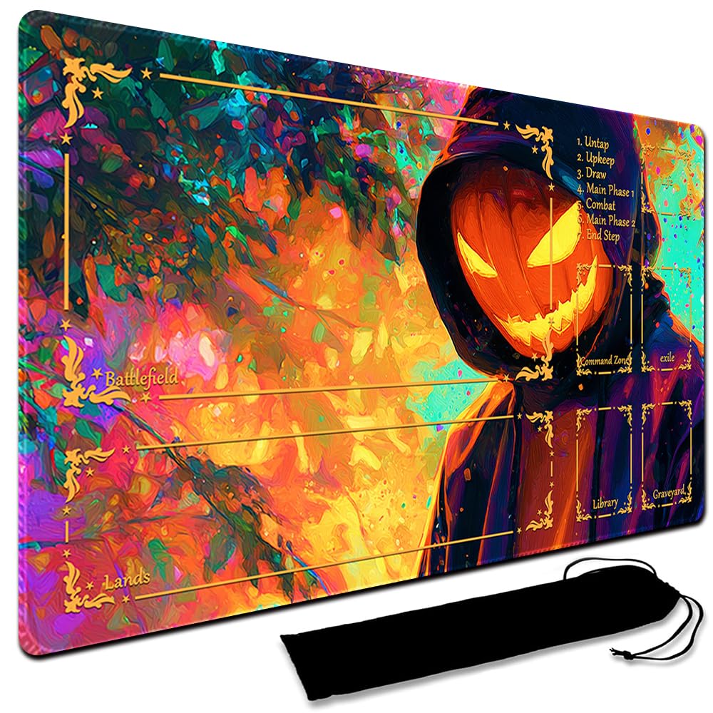 MTG Playmat,With Waterproof Storage black Bag Szie 60 x 35CM , With Zone MTG playmat Stitched Edges Game Play Mat Trading Card Game Playmats TCG Game Mat (With Zone,4) — image 1
