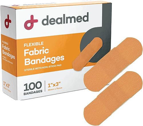 Miniatura 8 de Dealmed Sterile Flexible Fabric Adhesive Bandages – 1x3 Inch – 100/Box - Breathable First Aid Strip Pack - Soft Stretch Wound Patch for Medical