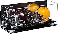 Vista 163 de Better Display Cases Acrílico 2 Mini casco de fútbol (no tamaño completo) vitrina con base de césped transparente (V46/A019)