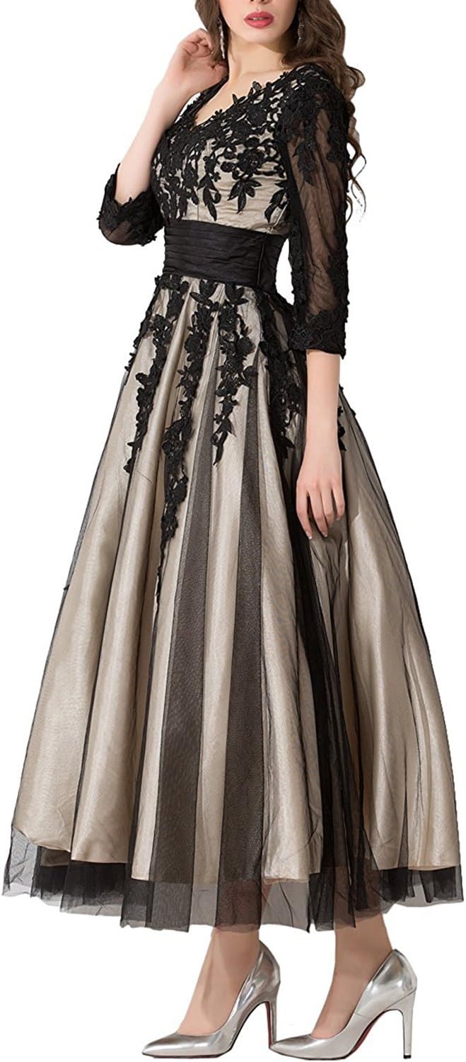 Size L YIRENWANSHA Women's Party Dress Manual D Empire Waist Tea Length Work Gown Yw38