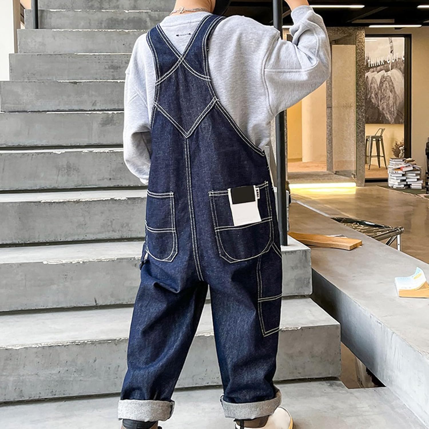 Girls Jean Overalls Teen Baggy Wide Leg Denim Pants Sleeveless Adjustable Jumpsuit Summer Soft Cotton Bib Overall