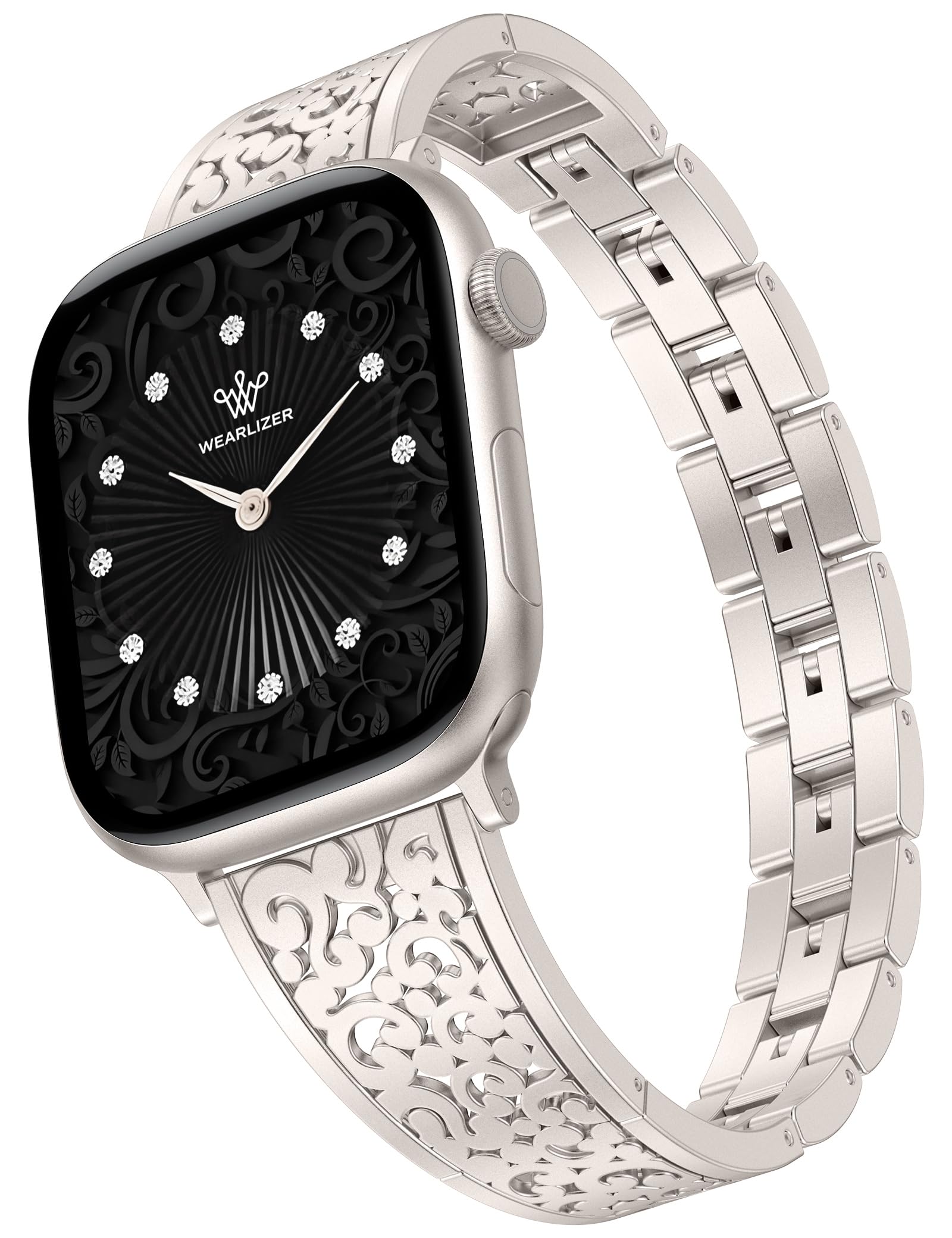 Photo 1 of Wearlizer Metal Scrollwork Chain Compatible with Apple Watch Bands Women