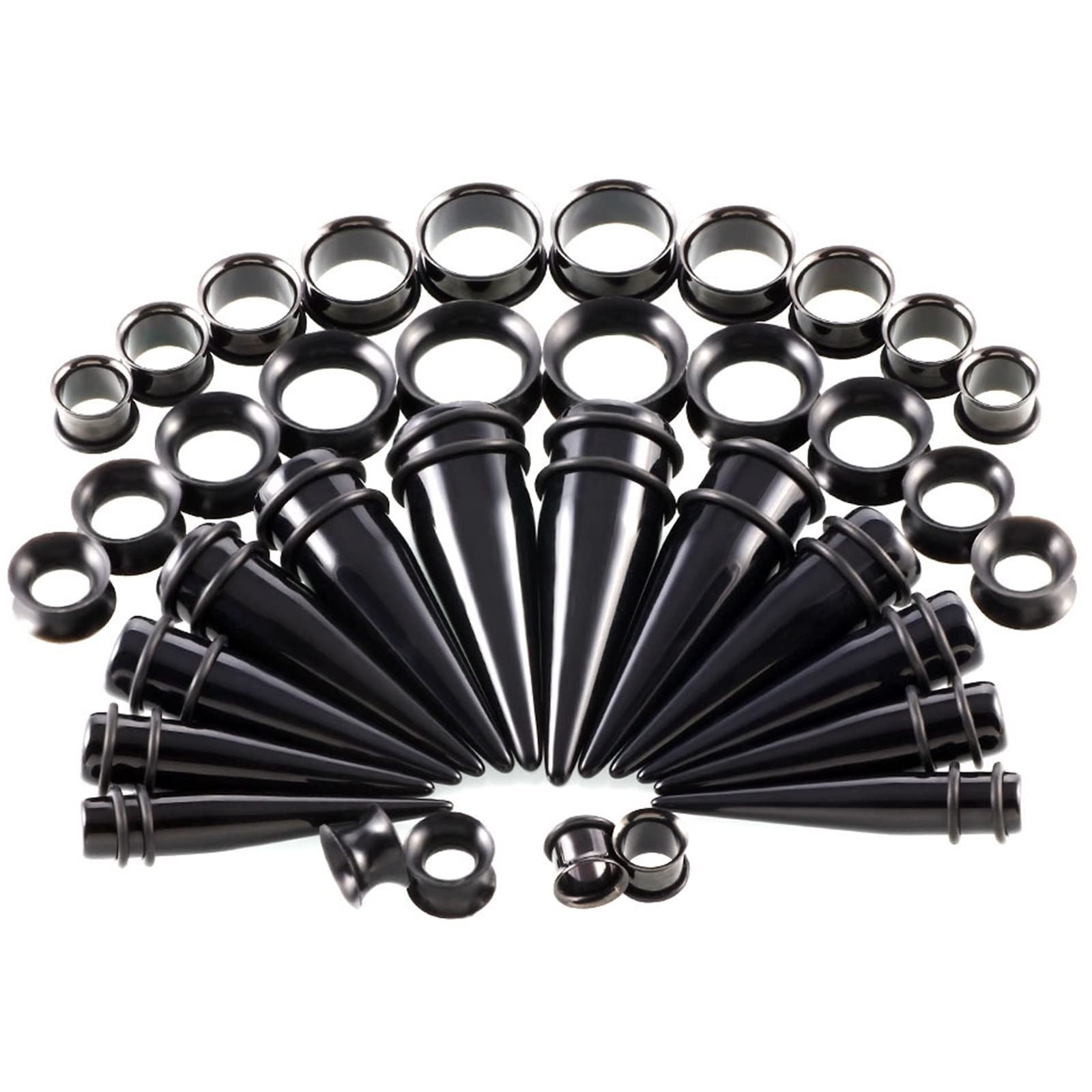 Edelstahl Tunnel, Herren Ohr Plugs 18 Paar(36 Stück) Tunnels Aufgeweitete Tunnel aus Acrylkegeln Freundschaft Geschenk
