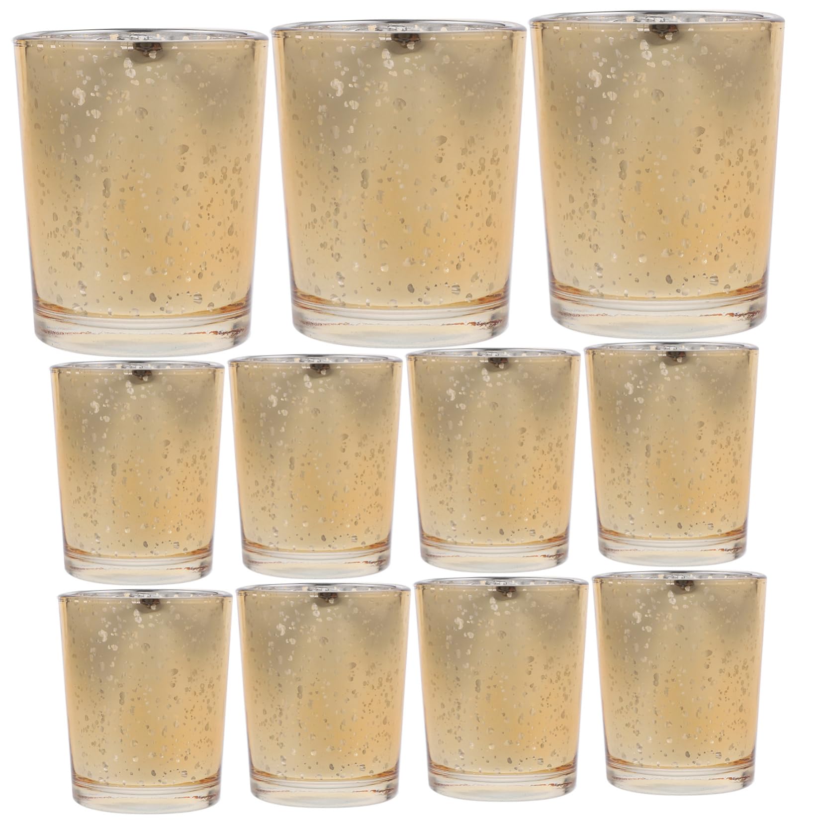 Portavelas de Cristal para Té 12 Piezas Dorado Vidrio