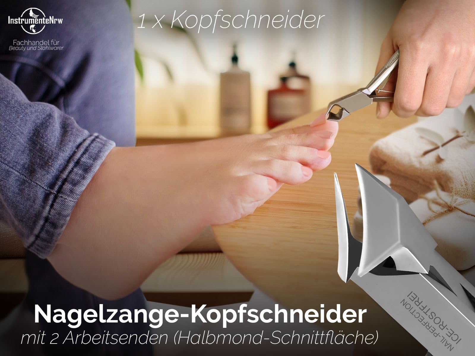Pediküre Nagelzange Kopfschneider Eckenzange Nagelhautzange Set inkl. 2 Eckenheber