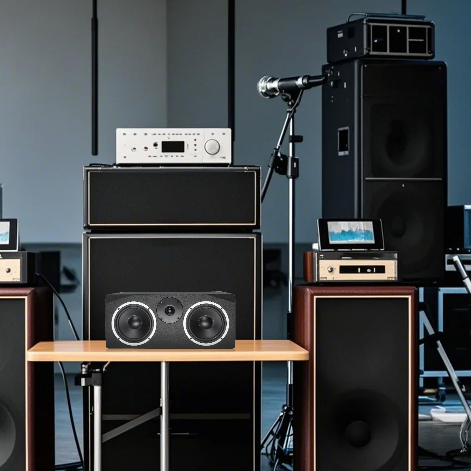PMH-66A - Monitor da studio con alimentazione bi-amp, 6,5 pollici, singolo | Ingressi XLR/TRS, suono di qualità da studio, per registrazione, mixaggio e masterizzazione