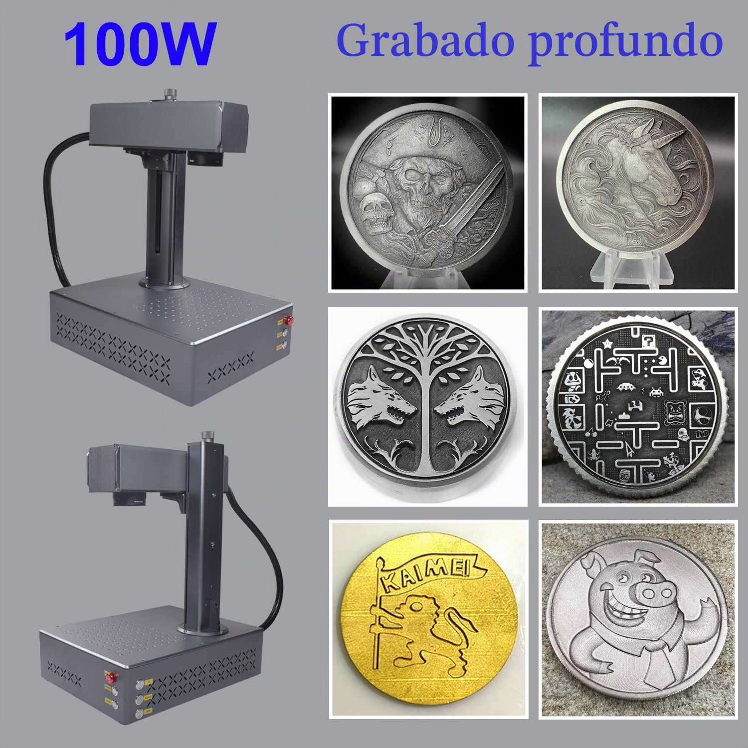 Máquina de grabado láser de fibra de enfoque automático 100W