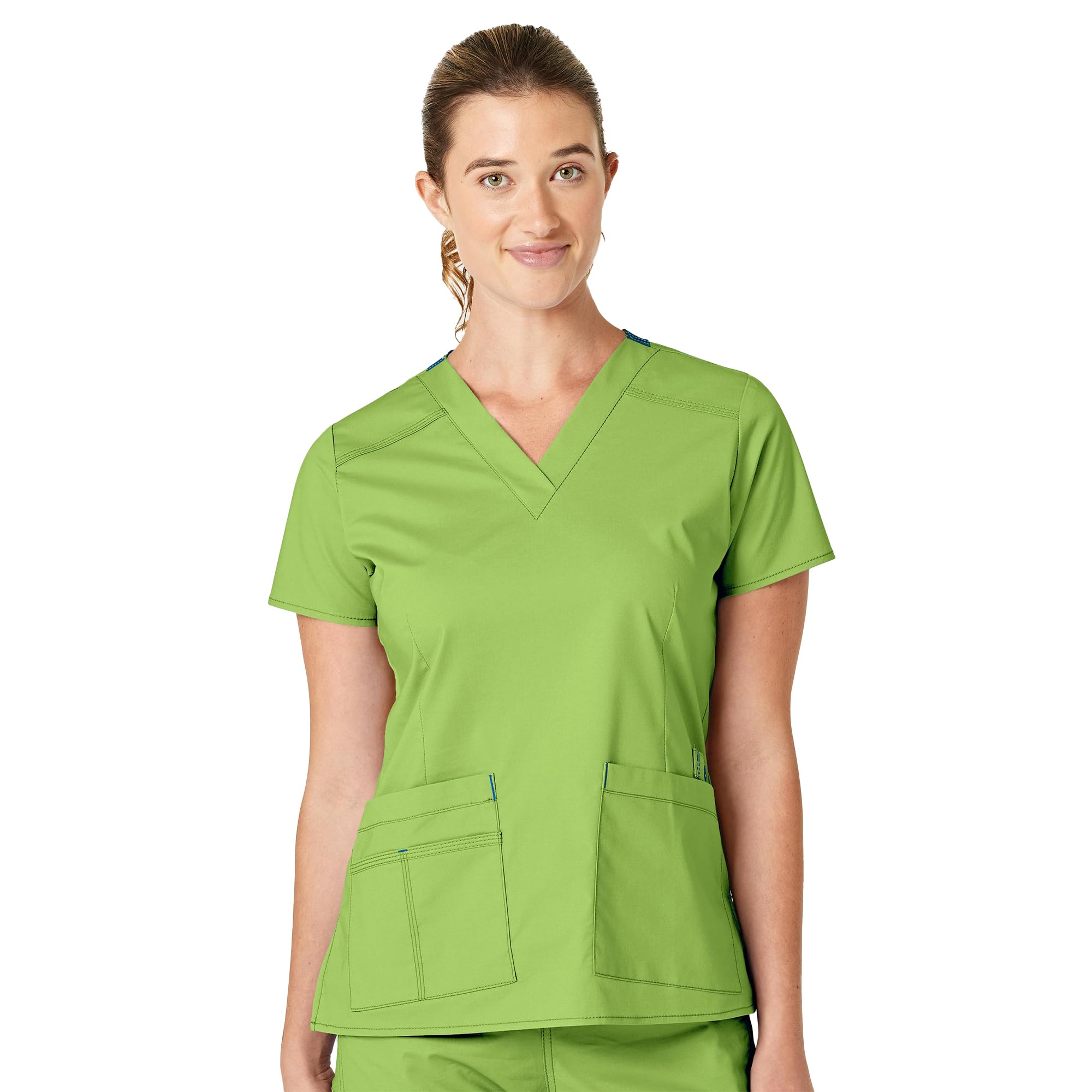 WonderWink Women's Wonderflex Verity Scrub Top, Green Apple, X-Small