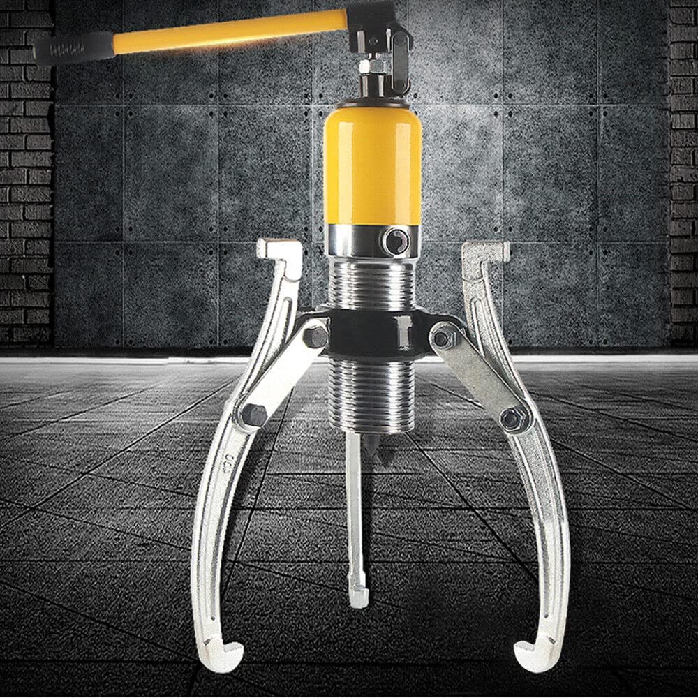 Extractor hidráulico de 20 tonos, extractor de cubos de rueda con 3 brazos, kit de extractor hidráulico de poleas integrado, adecuado para tirar de bujes, bridas, engranajes y cojinetes