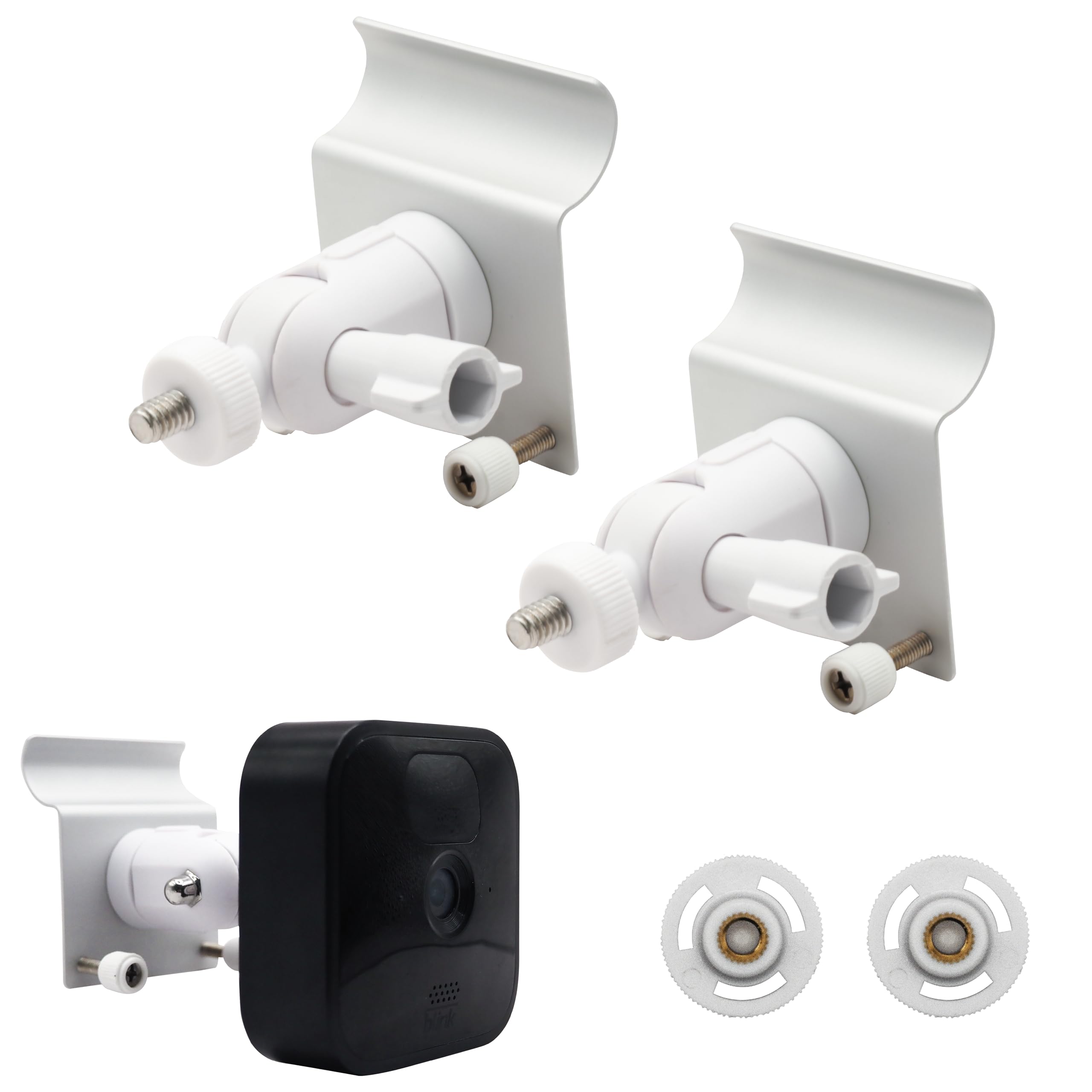 NACETURE 2 Pack Vinyl Siding Mount Compatible with Blink Camera Outside with 360° Swivel & 90° Tilt Adjustment- Outdoor Camera Mount No Drill or Hole